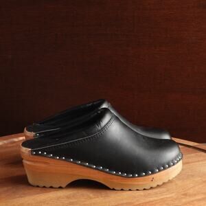 Troentorp Clogs WMS SZ EU 36 US 6-6.5 BLK Rembrandt Leather Casual Slip On Shoes